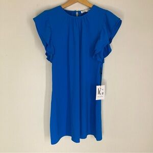 Lola Grace Electric Blue Ruffle Sleeve Dress NWT Size Small